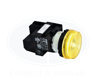 Đèn báo Idec loại phẳng YW1P Ø 22mm, màu vàng