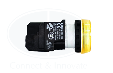 Đèn báo Idec loại phẳng YW1P-1EQ4Y Ø 22mm 24V AC/DC màu vàng