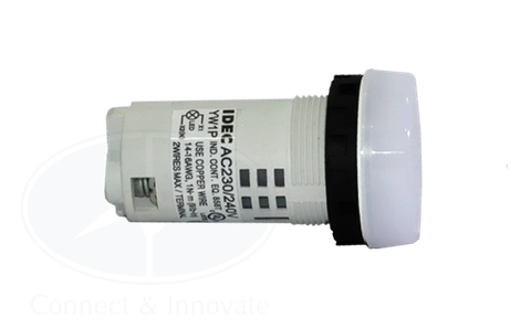 Đèn báo Idec loại phẳng YW1P-1UQ4W Ø 22mm 24V AC/DC màu trắng
