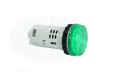 Đèn báo Idec loại phẳng YW1P-1UQM3G Ø 22mm 220V AC/DC màu xanh lá