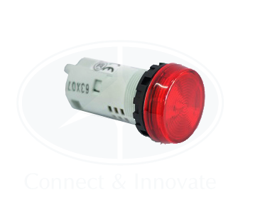 Đèn báo Idec loại phẳng YW1P-1UQM3R Ø 22mm 220V AC/DC màu đỏ