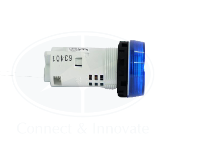 Đèn báo Idec loại phẳng YW1P-1UQM3S Ø 22mm 220V AC/DC màu xanh dương