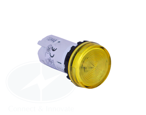 Đèn báo Idec loại phẳng YW1P-1UQ4Y Ø 22mm 24V AC/DC màu vàng