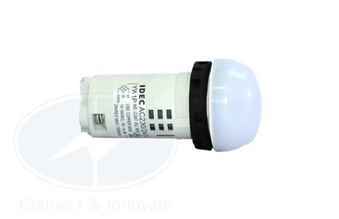Đèn báo Idec loại vòm YW1P-2UQM3PW Ø 22mm, 220VAC/DC màu trắng sáng