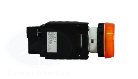 Đèn báo Idec loại phẳng, có biến thế YW1P Ø 22mm, màu hổ phách