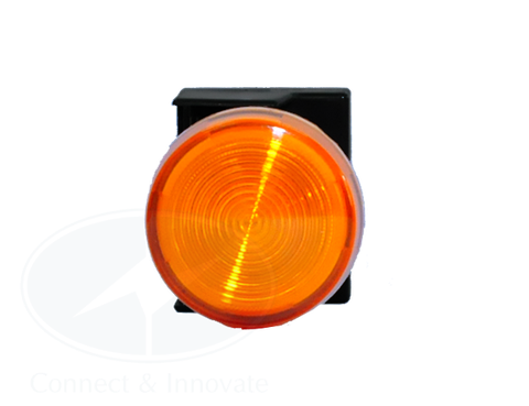 Đèn báo Idec loại phẳng, có biến thế YW1P Ø 22mm, màu hổ phách