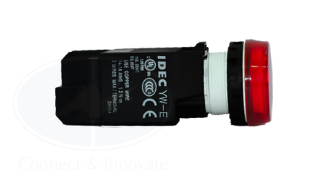 Đèn báo Idec loại phẳng, có biến thế YW1P Ø 22mm, màu đỏ
