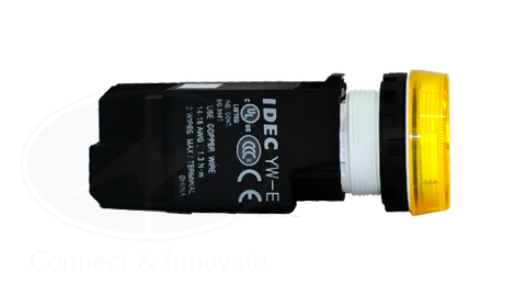 Đèn báo Idec loại phẳng, có biến thế YW1P Ø 22mm, màu vàng