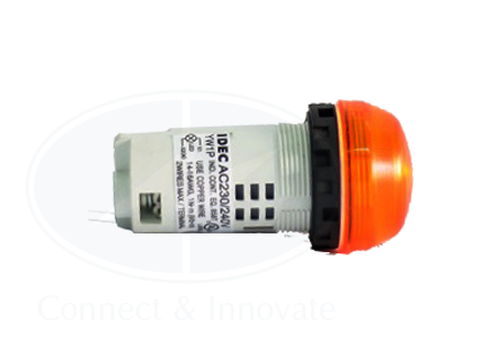 Đèn báo Idec loại vòm, unibody YW1P Ø 22mm, màu hổ phách