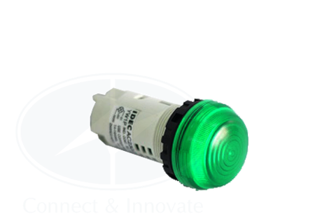 Đèn báo Idec loại vòm, unibody YW1P Ø 22mm, màu xanh lá