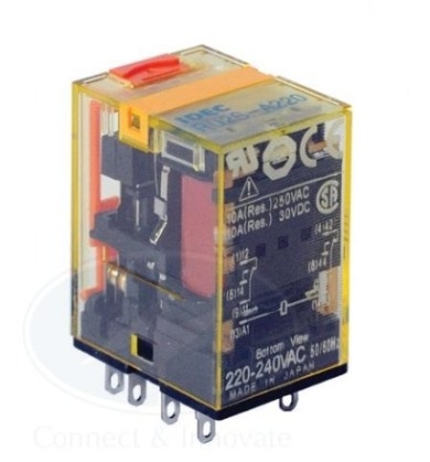 Relay Idec RU4S Imax = 6A, 14 chân dẹp, có đèn, xuất xứ Nhật