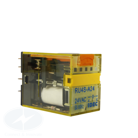 Relay Idec RU4S Imax = 6A, 14 chân dẹp, có đèn, xuất xứ Nhật