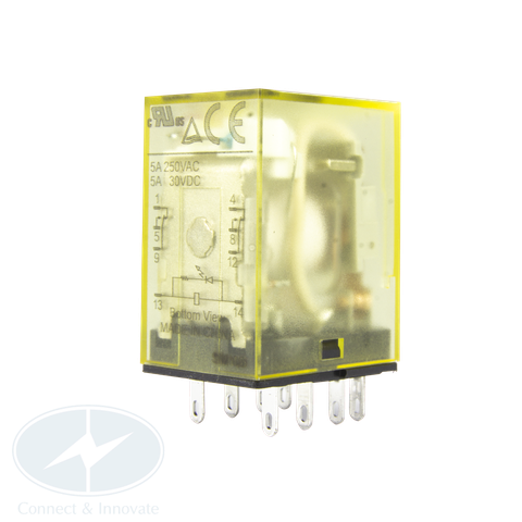 Relay Idec RN2S-NL-A24 5A 8 chân dẹp có đèn 24VAC