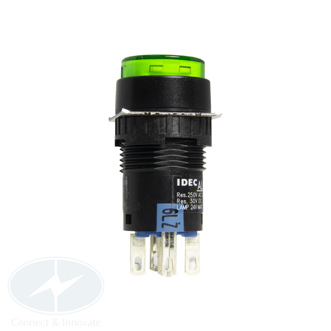 Đèn báo Idec loại tròn AL6M Ø 16mm, 24V AC/DC, màu xanh lá