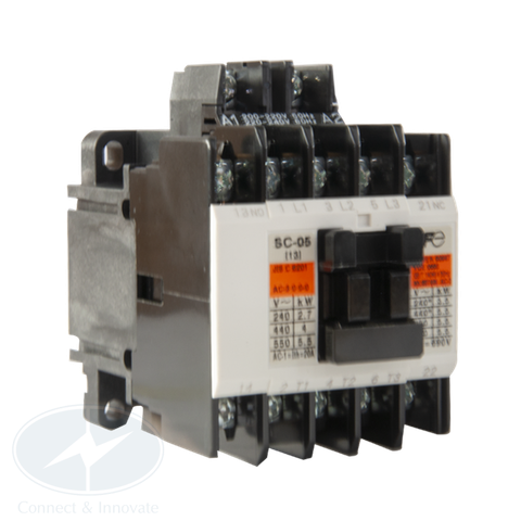 Contactor Fuji Electric SC-05 12A, coil 220V AC, 1NO + 1NC