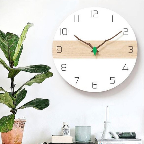 Đồng Hồ Treo Tường Talykids Bằng Gỗ Hoạ Tiết Kim Gỗ