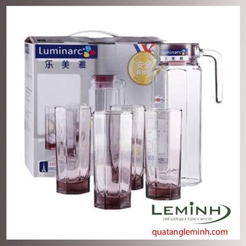 Bộ Bình Ly Thủy Tinh Luminarc 5 Món Octime Pink J5242