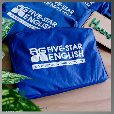 ÁO MƯA QUẢNG CÁO CHỮ A SIÊU NHẸ IN LOGO - KHÁCH HÀNG AGFIVE STAR ENGLISH