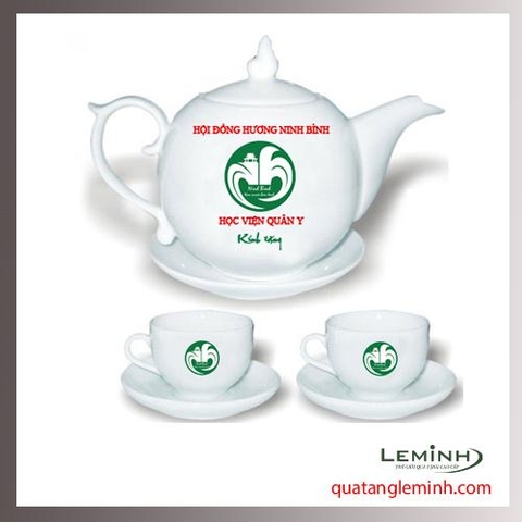 Bộ ấm chén sứ men trắng Minh Long 013