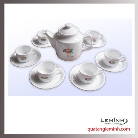 Bộ ấm chén sứ men trắng Minh Long 011