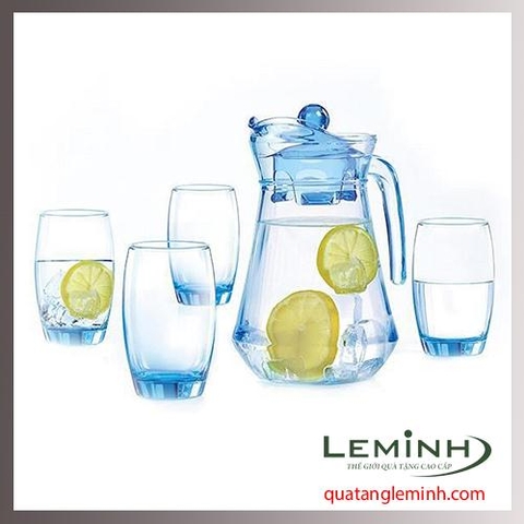 Bộ Bình Ly Thủy Tinh Luminarc 5 Món Arc Ice Blue L0535