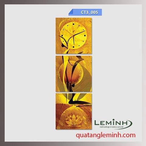 Đồng hồ tranh - bộ 3 tâm vuông