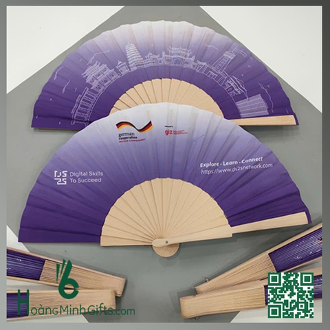QUẠT VẢI NAN TRE CẦM TAY - KHÁCH HÀNG GIZ