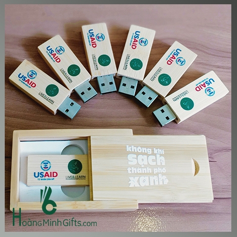 BỘ QUÀ TẶNG USB GỖ 16GB - KH LIVE & LEARN