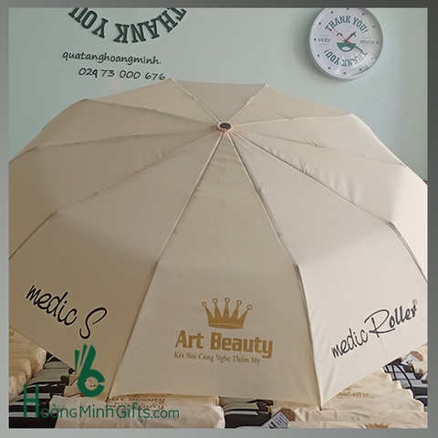 Ô GẤP 3 TỰ ĐỘNG 2 CHIỀU IN LOGO - KH ART BEAUTY