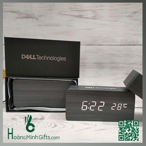 ĐỒNG HỒ GỖ ĐỂ BÀN LED - KHÁCH HÀNG DELL