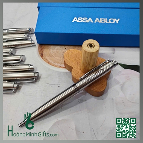 BÚT KÍ KIM LOẠI NẮP XOAY KHẮC LOGO - KHÁCH HÀNG ASSA ABLOY