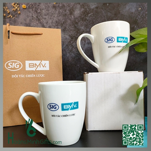 CỐC SỨ BÁT TRÀNG IN LOGO - KHÁCH HÀNG SIG