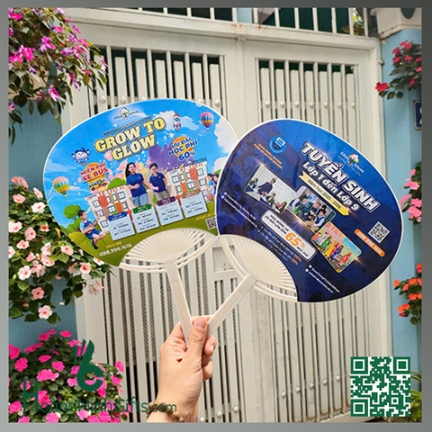 QUẠT NHỰA IN LOGO QUẢNG CÁO - KHÁCH HÀNG EDISON SCHOOL