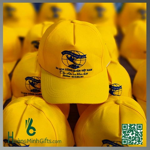 MŨ LƯỠI TRAI IN LOGO QUẢNG CÁO - KHÁCH HÀNG DU LỊCH CÔNG ĐOÀN