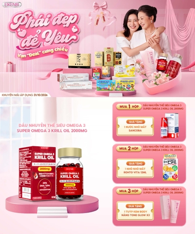 KHUYẾN MÃI VIÊN UỐNG DẦU NHUYỄN THỂ SIÊU OMEGA - 3 KRILL OIL EIKENBI
