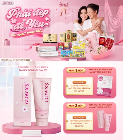 KHUYẾN MÃI KEM KÍCH TRẮNG BODY GLOW X3 EIKENBI