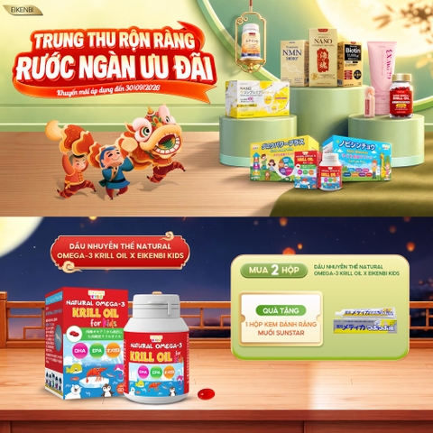 KHUYẾN MÃI VIÊN UỐNG OMEGA-3 KRILL OIL DÀNH CHO TRẺ EM EIKENBI KIDS