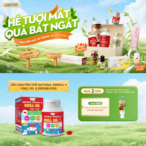 Dầu Nhuyễn Thể Natural Omega-3 Krill Oil Eikenbi Kids [Hộp 60 Viên]