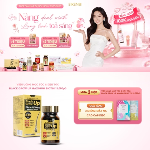 KHUYẾN MÃI VIÊN UỐNG MỌC TÓC BLACK GROW UP MAXIMUM BIOTIN