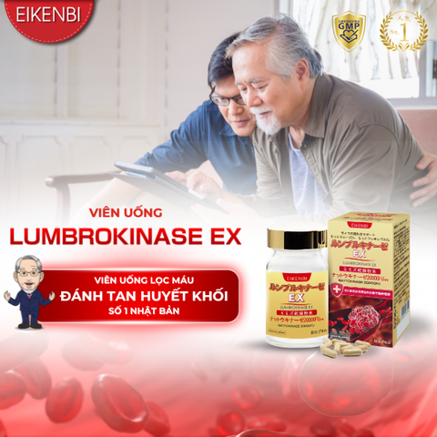 Viên Uống Tan Cục Máu Đông & Chống Đột Quỵ Lumbrokinase EX [Hộp 60 viên]