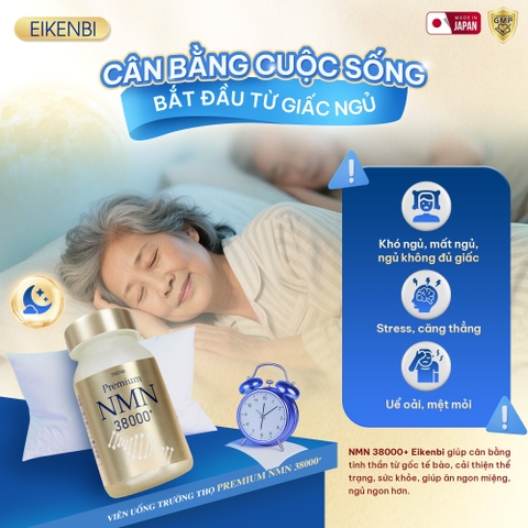 Viên Uống Chống Lão Hóa NMN 38000+ Eikenbi [Hộp 90 Viên]