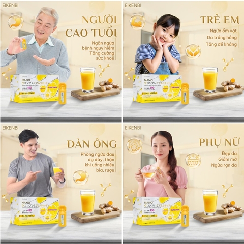 Tinh Chất Nghệ Nano Tảo Nâu Fucoidan Eikenbi [Hộp 15 ống x 10ml]