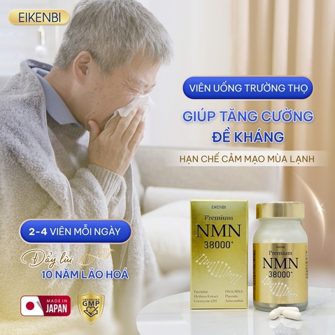 Viên Uống Chống Lão Hóa NMN 38000+ Eikenbi (Hộp 90 Viên)