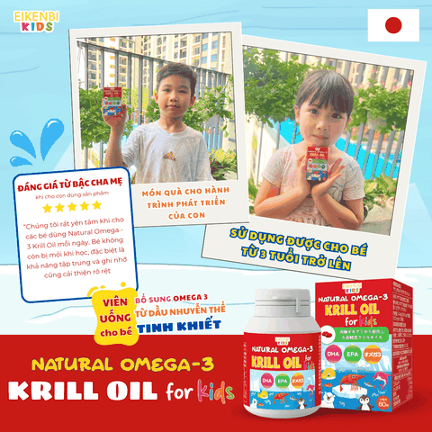 Dầu Nhuyễn Thể Natural Omega-3 Krill Oil Eikenbi Kids [Hộp 60 Viên]