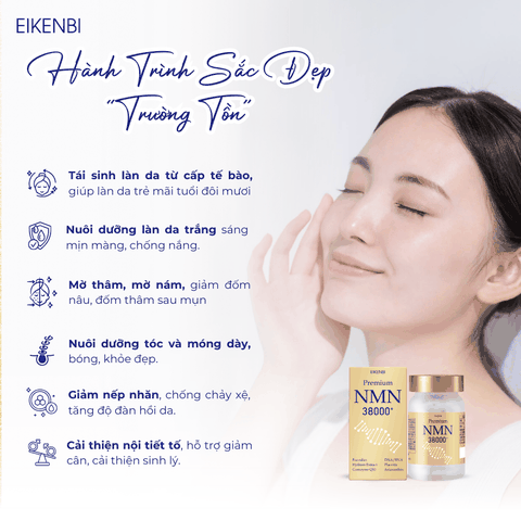 Viên Uống Chống Lão Hóa NMN 38000+ Eikenbi (Hộp 90 Viên)