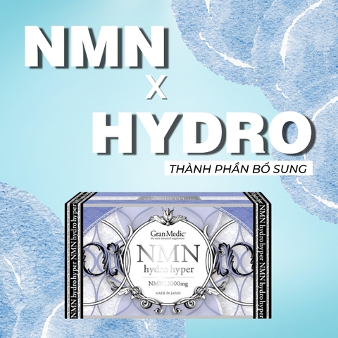 Viên uống NMN Hydro Hyper 12000+ bổ sung thêm TP trắng da