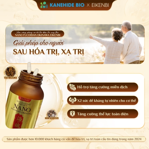 Viên Uống Phòng & Hỗ Trợ Điều Trị Ung Thư Nano Fucoidan Okinawa Kanehide Bio x Eikenbi (Hộp 120 viên)
