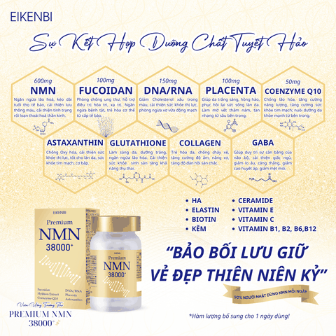 Viên Uống Chống Lão Hóa NMN 38000+ Eikenbi (Hộp 90 Viên)