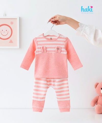 Bộ dài tay cài vai tai thỏ BB025