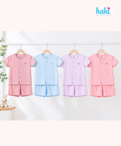 Bộ cộc tay cài giữa vải tre cao cấp BB001